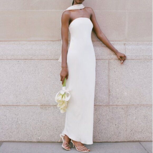 The Abercrombie & Fitch Julia Slip Strapless Scarf Maxi Dress SZ XLP NWT - Picture 1 of 7